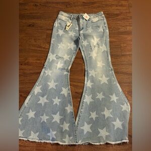 Women's Star Patterned Flare Jeans